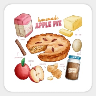 The Recipe To Make Homemade Apple Pie Sticker